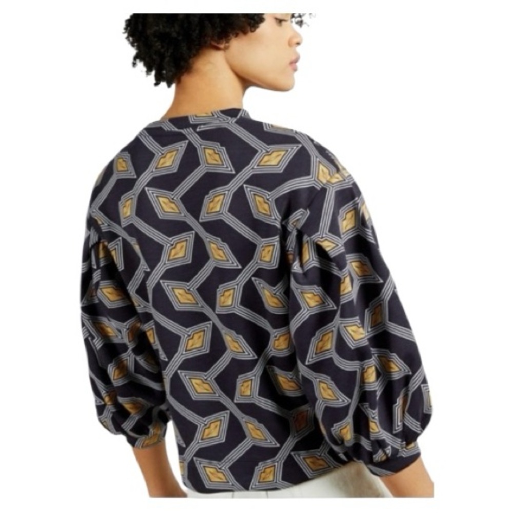 Ted Baker Lipsah Modernity Balloon Sleeve Navy Sweatshirt